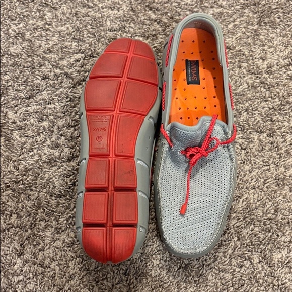 Swims - Men\'s Gray and Orange Loafers - size 9